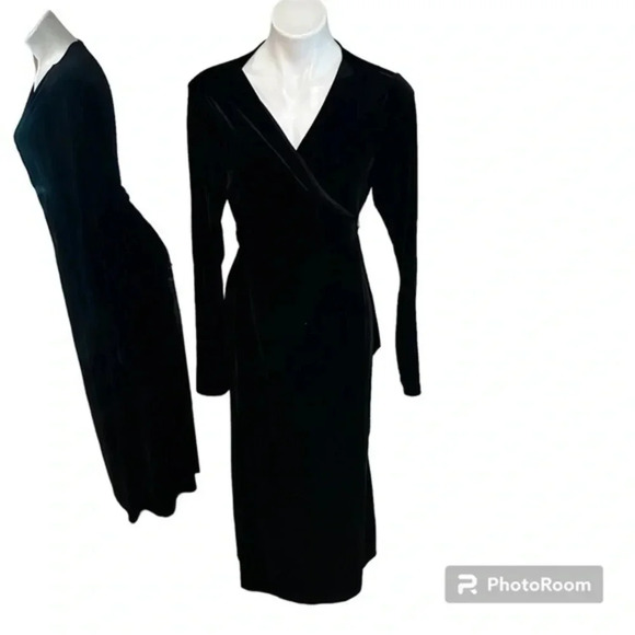 In tended Velvet wrap maxi dress - Picture 1 of 5